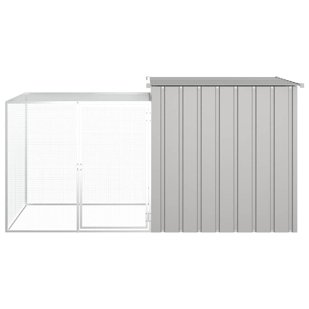 vidaXL Kippenhok 200x91x100 cm gegalvaniseerd staal grijs
