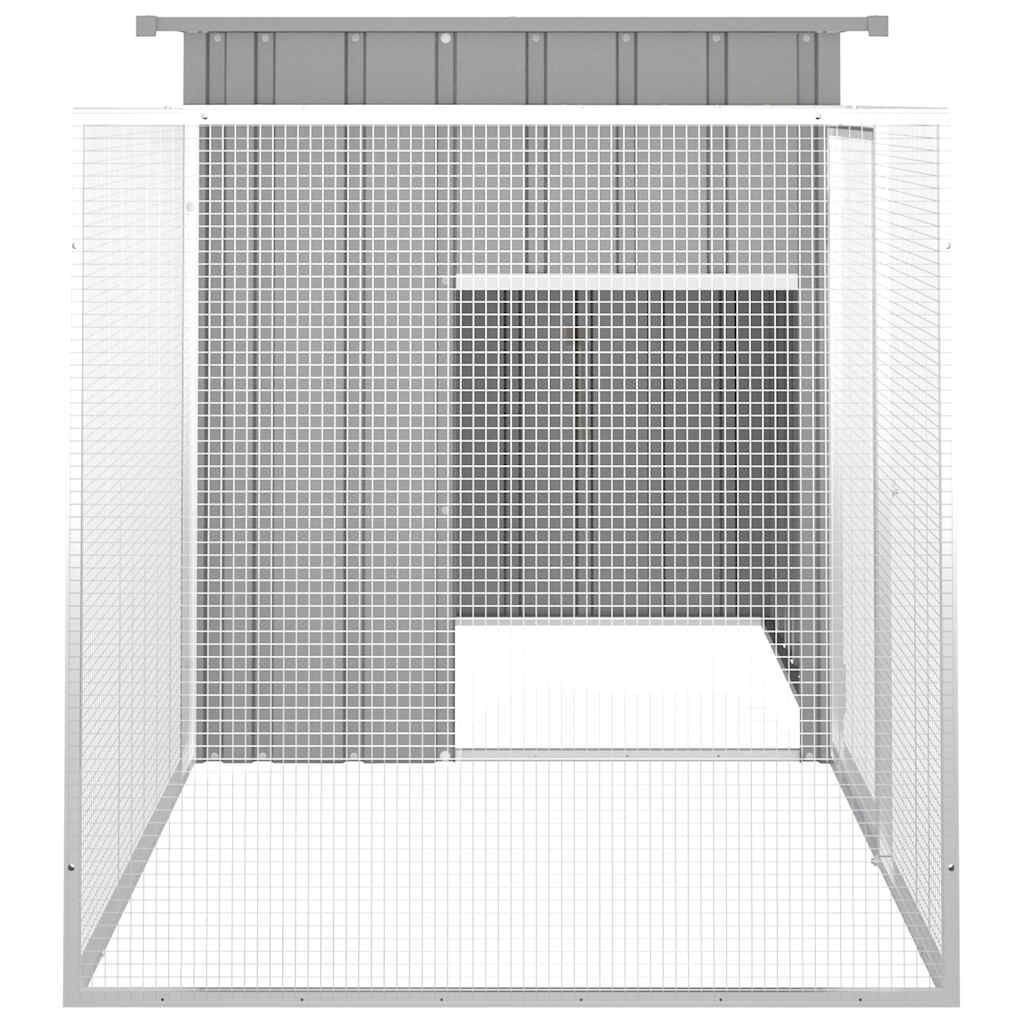 vidaXL Kippenhok 200x91x100 cm gegalvaniseerd staal grijs