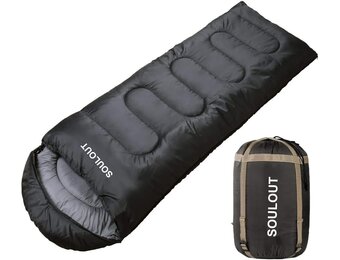 SOULOUT Slaapzak 3-4 seizoenen, waterdichte lichte dekenslaapzak voor kamperen, reizen en outdoor-activiteiten, ideaal voor volwassenen en kinderen, 220 x 83 cm