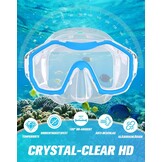 Schnorchelset voor volwassenen (2-delig) met panorama duikmasker en droge snorkel - Anti-fog en waterdicht, gehard glas