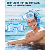 Schnorchelset voor volwassenen (2-delig) met panorama duikmasker en droge snorkel - Anti-fog en waterdicht, gehard glas