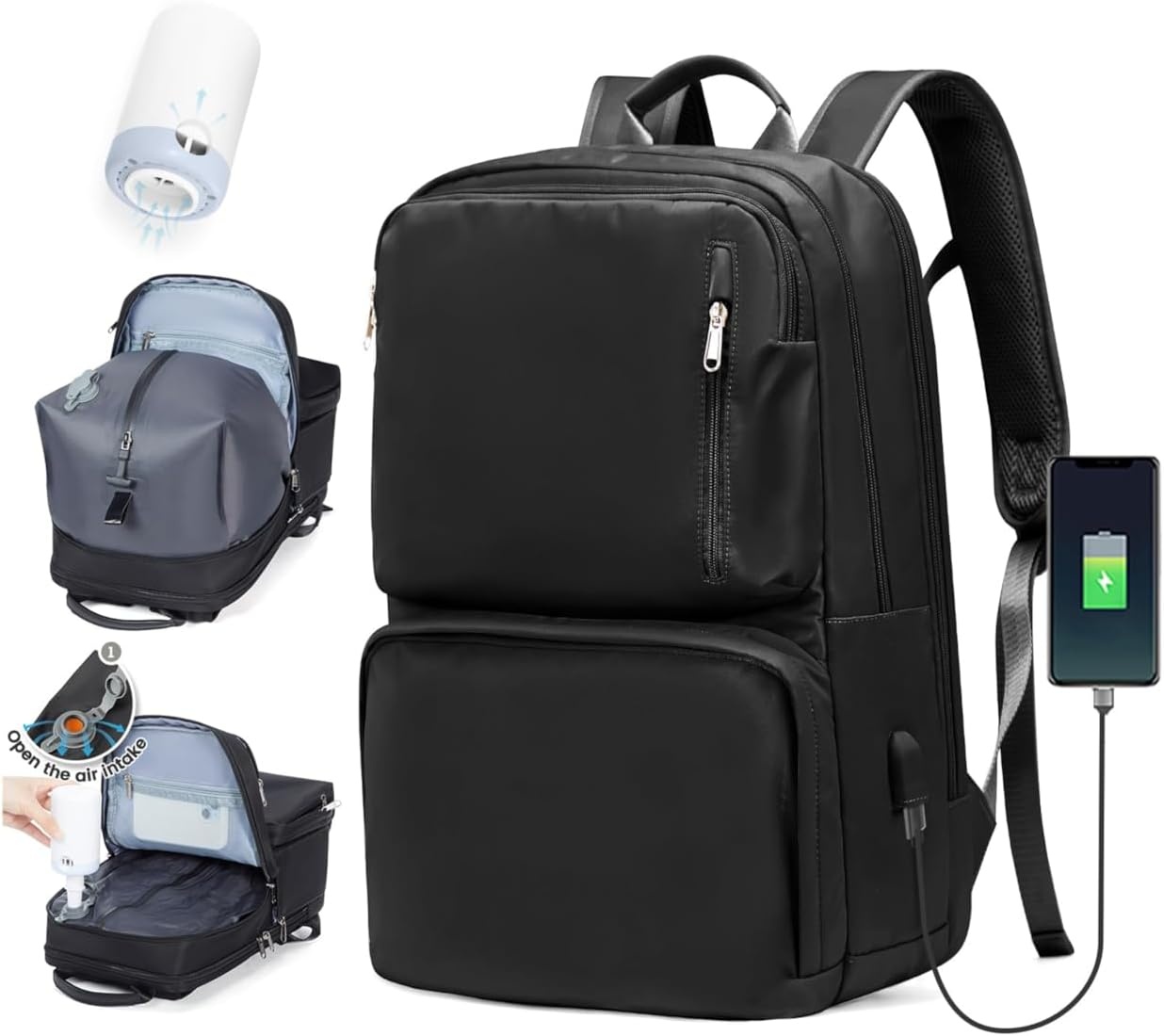 SZLX Vacuum Rugzak Carry-on Bagage Vrouwen, Airbag Rugzak Met Vacuüm Systeem Voor Reizen, Ryanair Handbagage 40x20x25 Travel Ruscksack Cabin Grootte Met Pomp Waterdichte Mannen Vacuüm Koffer