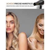 GRT PRO Föhn, Professionele Ionen Haardroger, 2400 W, AC-Motor, Met 1 Diffuser en 2 Stylingmondstukken Voor Haarsalon, Reizen en Familie (Zwart 2.0)