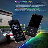 Lichaser 15 m RGB+IC outdoor flexibele neon ledstrip, IP68 voor buiten, bluetooth neon ledstrip, sync met muziek, 24 V waterdicht, voor buiten, voor feestjes, terrasverlichting (15 m x 1)