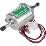 Elektrische brandstofpomp, 24 V dieselpomp, universele elektrische brandstofpomp voor boot en auto, 24 V, inlinefilter, dieselbenzine, vervanging (zilver)