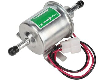 Elektrische brandstofpomp, 24 V dieselpomp, universele elektrische brandstofpomp voor boot en auto, 24 V, inlinefilter, dieselbenzine, vervanging (zilver)