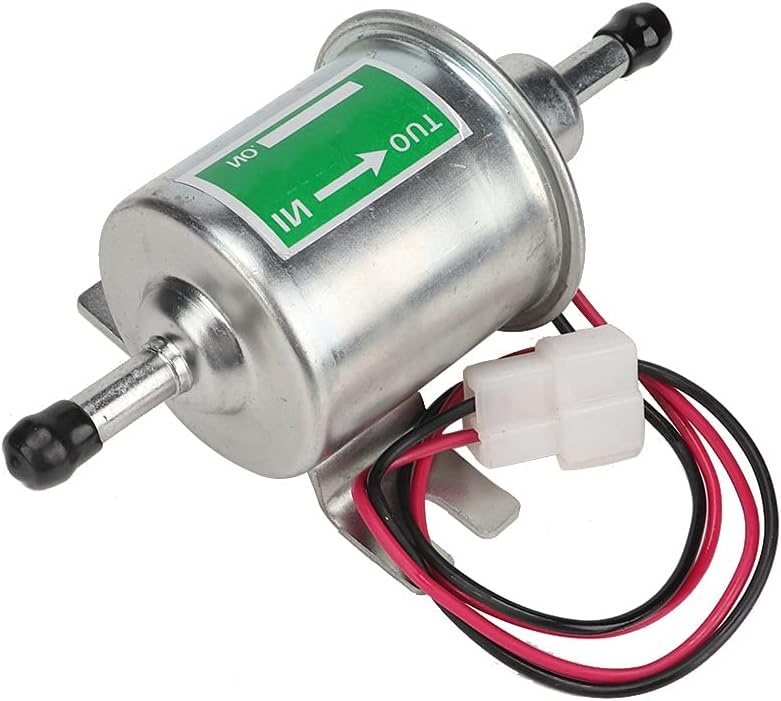 Elektrische brandstofpomp, 24 V dieselpomp, universele elektrische brandstofpomp voor boot en auto, 24 V, inlinefilter, dieselbenzine, vervanging (zilver)