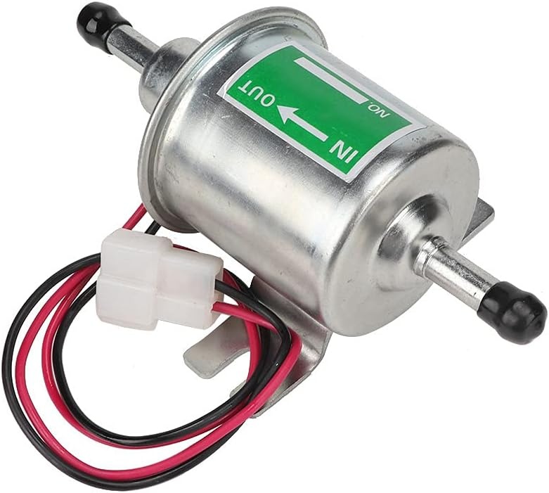 Elektrische brandstofpomp, 24 V dieselpomp, universele elektrische brandstofpomp voor boot en auto, 24 V, inlinefilter, dieselbenzine, vervanging (zilver)