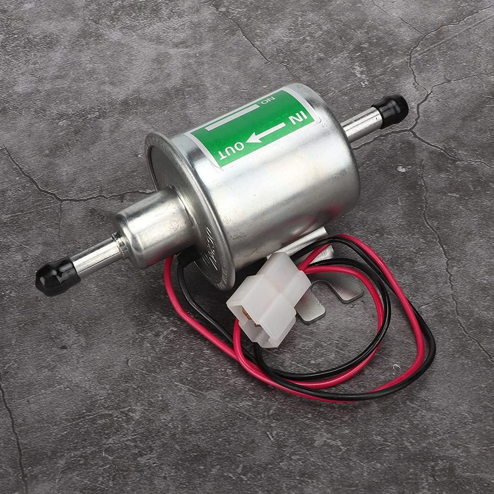 Elektrische brandstofpomp, 24 V dieselpomp, universele elektrische brandstofpomp voor boot en auto, 24 V, inlinefilter, dieselbenzine, vervanging (zilver)