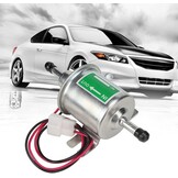 Elektrische brandstofpomp, 24 V dieselpomp, universele elektrische brandstofpomp voor boot en auto, 24 V, inlinefilter, dieselbenzine, vervanging (zilver)