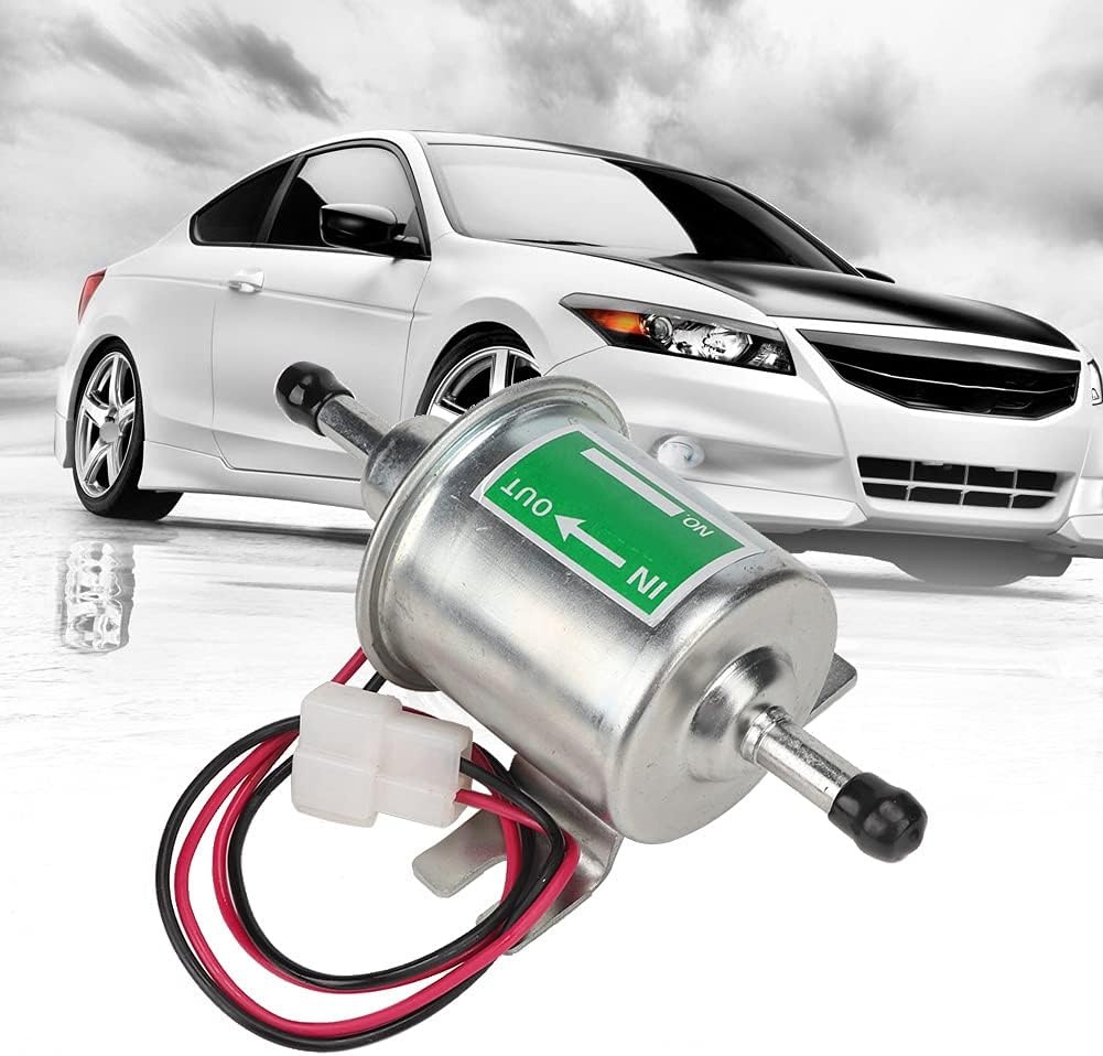 Elektrische brandstofpomp, 24 V dieselpomp, universele elektrische brandstofpomp voor boot en auto, 24 V, inlinefilter, dieselbenzine, vervanging (zilver)
