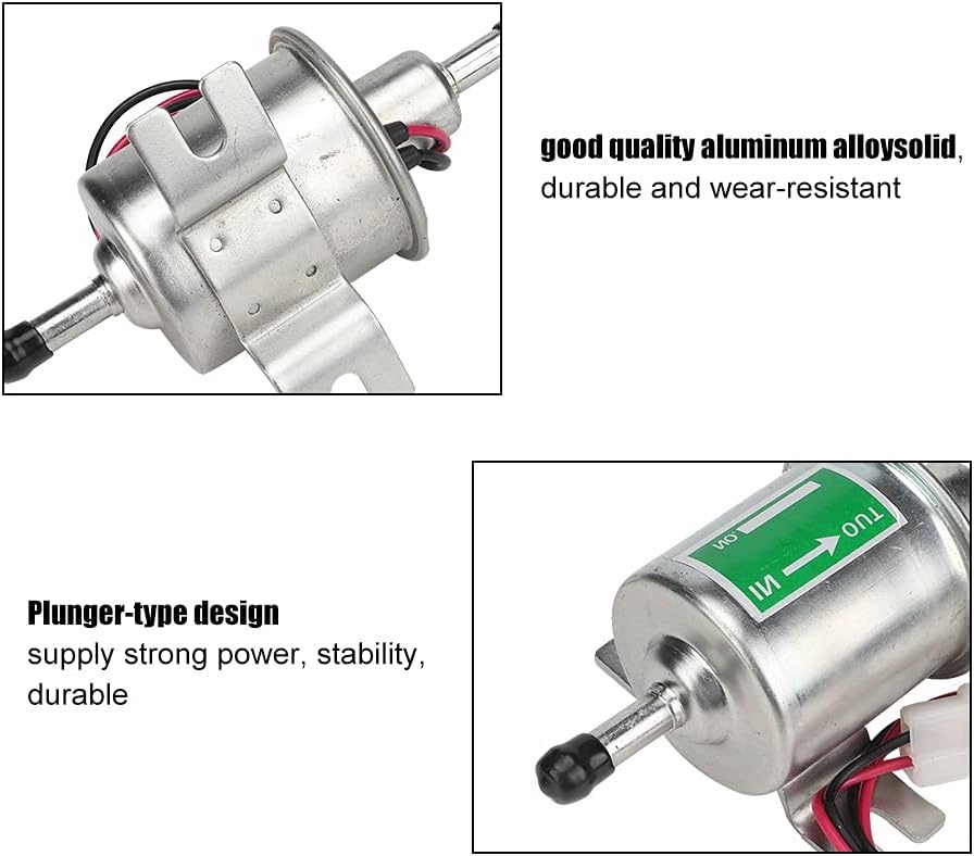 Elektrische brandstofpomp, 24 V dieselpomp, universele elektrische brandstofpomp voor boot en auto, 24 V, inlinefilter, dieselbenzine, vervanging (zilver)