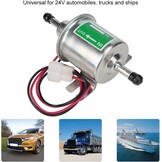 Elektrische brandstofpomp, 24 V dieselpomp, universele elektrische brandstofpomp voor boot en auto, 24 V, inlinefilter, dieselbenzine, vervanging (zilver)