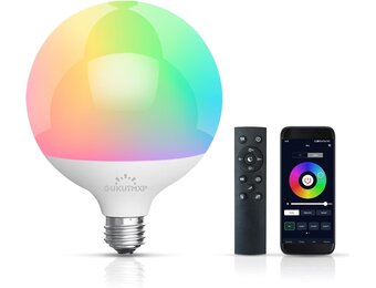 E27 led-lamp, 15 W, komt overeen met 150 W, compatibel met mobiele app en afstandsbediening, verkrijgbaar in miljoenen kleuren en verschillende dynamische modi