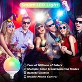 E27 led-lamp, 15 W, komt overeen met 150 W, compatibel met mobiele app en afstandsbediening, verkrijgbaar in miljoenen kleuren en verschillende dynamische modi