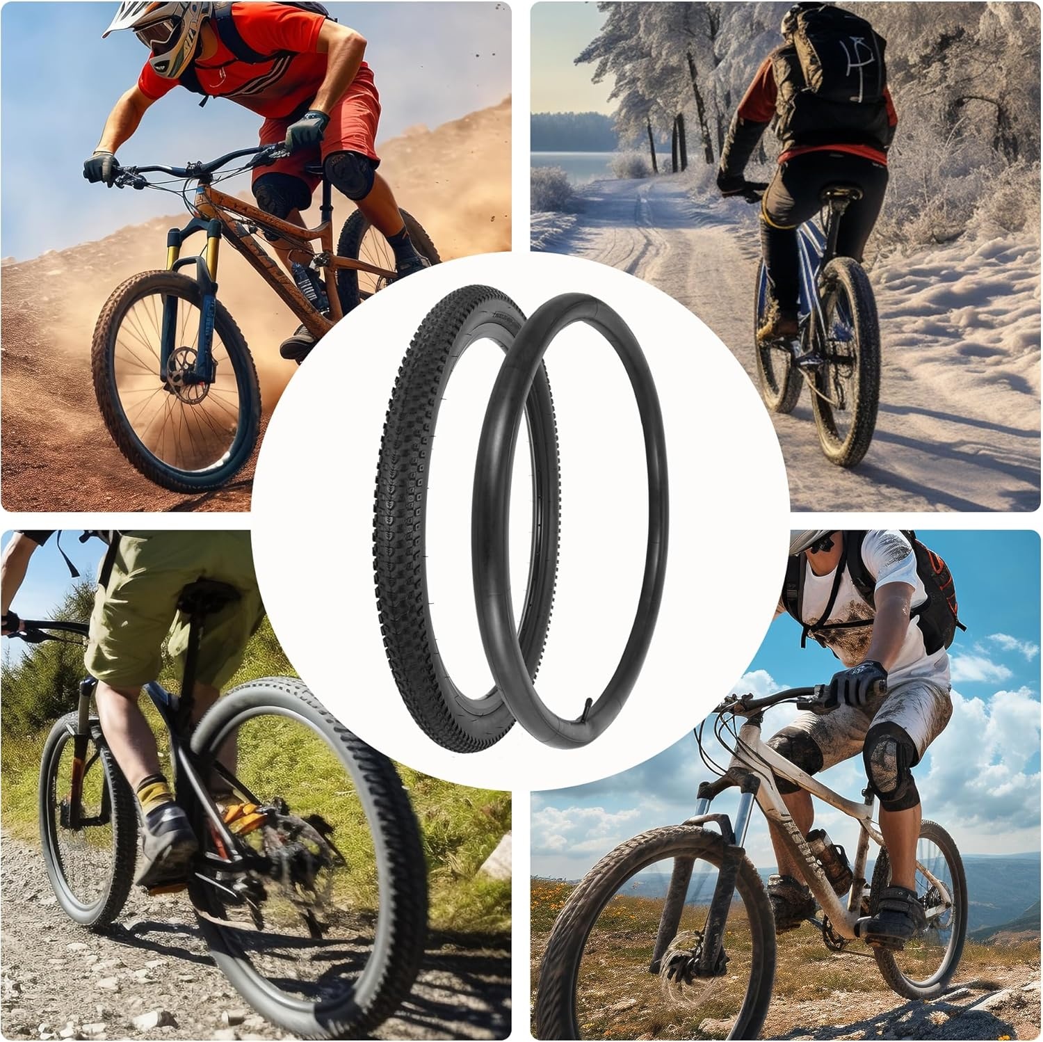 RUTU Fietsbanden 26x2.35 met Binnenbanden - Set van 2 - Zwart