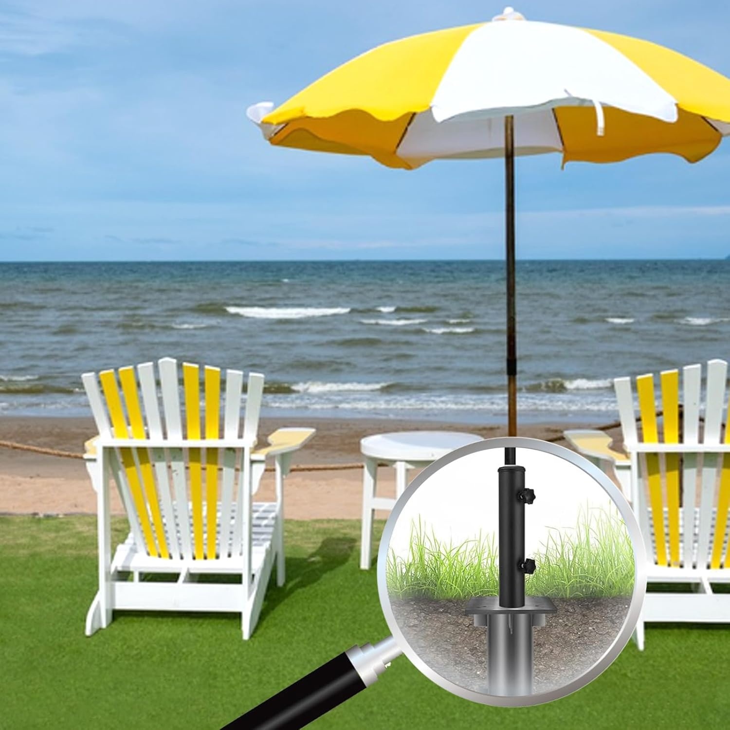 Universele metalen basisplaat, geleverd met parasolstandpijpen voor vrijdragende parasols, parasolstandaard, grondhuls voor crankparaplu, parasol, parasolstandaard, betonnen grondanker,