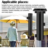 Universele metalen basisplaat, geleverd met parasolstandpijpen voor vrijdragende parasols, parasolstandaard, grondhuls voor crankparaplu, parasol, parasolstandaard, betonnen grondanker,