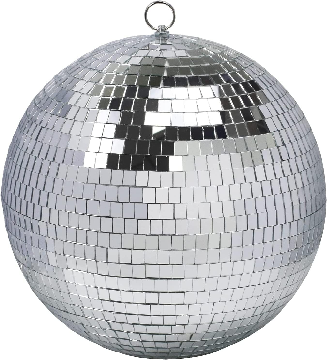 30 cm spiegel-discobol, ideaal voor een feest of DJ, lichteffect Kerstmis (30 cm, zilver)