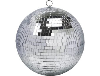 30 cm spiegel-discobol, ideaal voor een feest of DJ, lichteffect Kerstmis (30 cm, zilver)