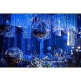 30 cm spiegel-discobol, ideaal voor een feest of DJ, lichteffect Kerstmis (30 cm, zilver)