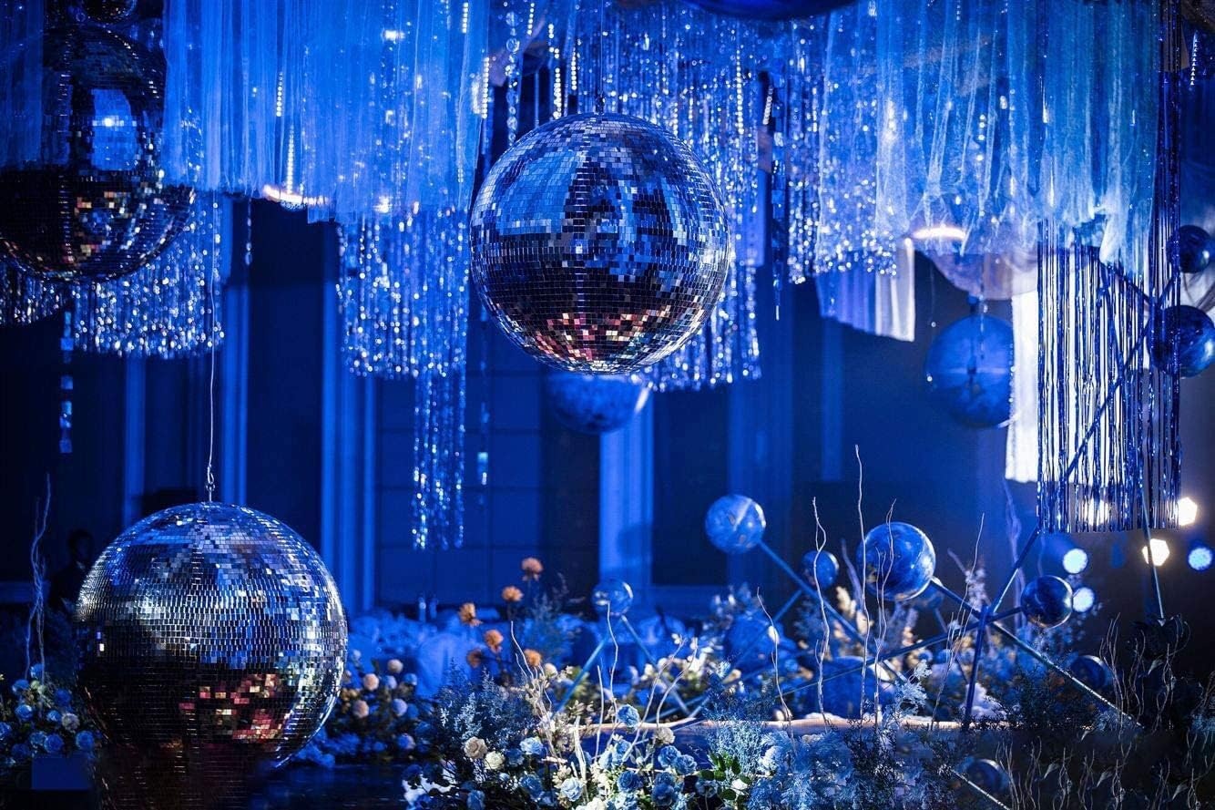 30 cm spiegel-discobol, ideaal voor een feest of DJ, lichteffect Kerstmis (30 cm, zilver)