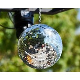 30 cm spiegel-discobol, ideaal voor een feest of DJ, lichteffect Kerstmis (30 cm, zilver)