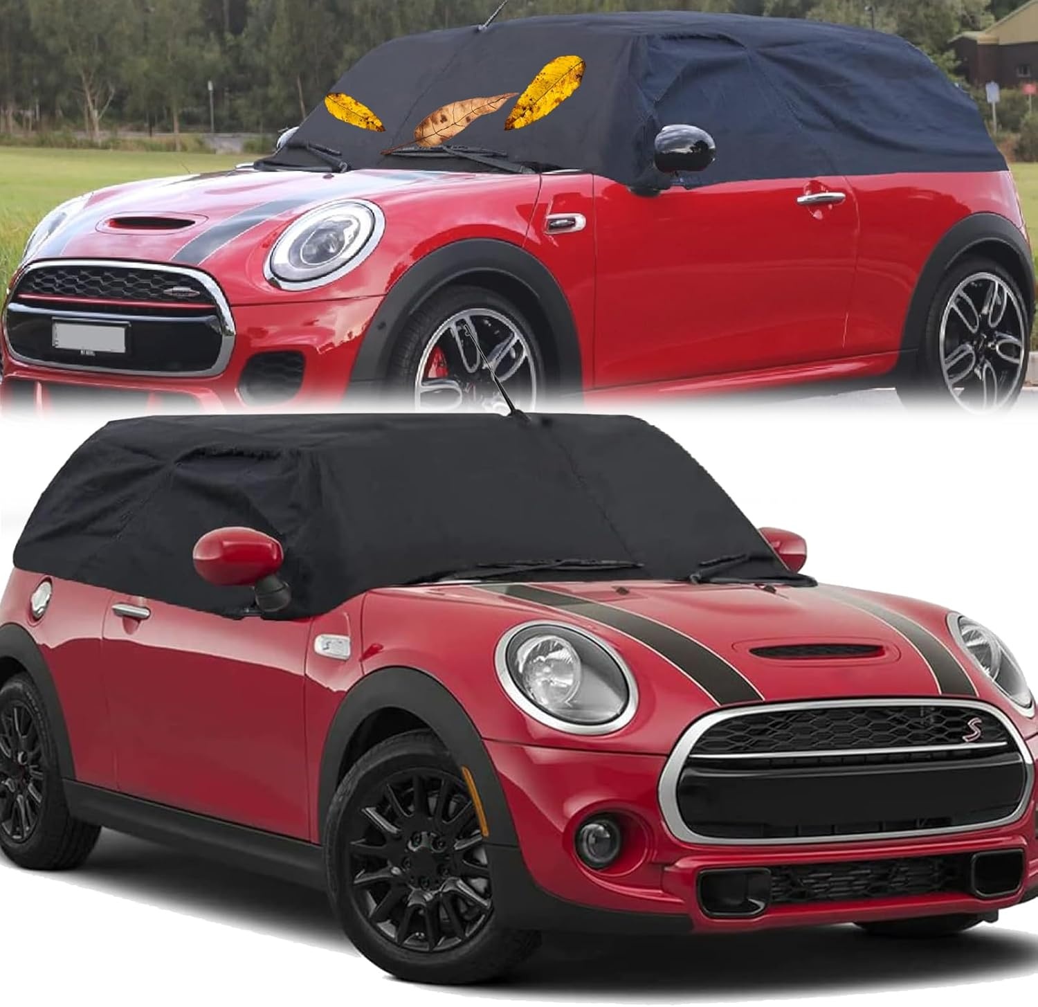 Autohoes, waterdicht, vervanging voor BMW Mini Cabrio R52 R57 F57 2005-2024, autoafdekking, outdoor, halve garage voor auto, UV-bestendige autohoes, regen, zon, stofbescherming, autohoes