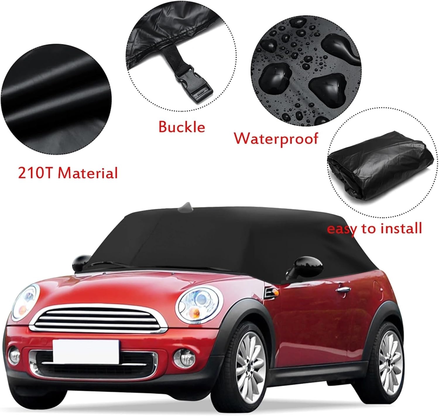Autohoes, waterdicht, vervanging voor BMW Mini Cabrio R52 R57 F57 2005-2024, autoafdekking, outdoor, halve garage voor auto, UV-bestendige autohoes, regen, zon, stofbescherming, autohoes