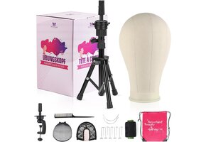 Pruikenhoofd met Standaard & Accessoires - 52% Korting!