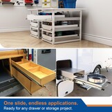 VADANIA 900 mm Heavy Duty Drawer Guide with Locking #D51, Load Capacity up to 41 kg, 3-Way Fully Extendable, Ball Bearing Lock, Side Mount, 1 Pair