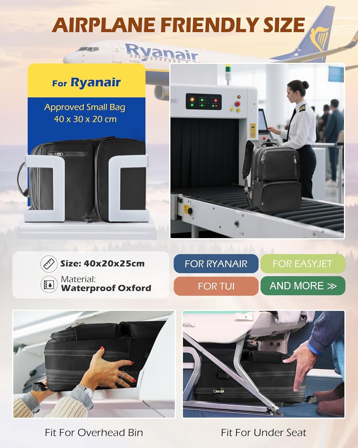 Ryanair Handbagage Rugzak 40x20x25cm | Met 29% Korting
