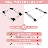 NIUXX Universeel verbindingsframe set voor wasmachine en droger, tusseninbouwframe kit voor 46-66 cm wasmachine-droger, stapelbouwset met ratelkabel, tusseninbouwset voor bijkeuken