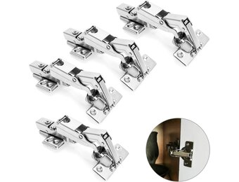 QWORK® 165 graden opschroefscharnier, verborgen scharnier, meubelscharnier van vernikkeld staal, 4 stuks