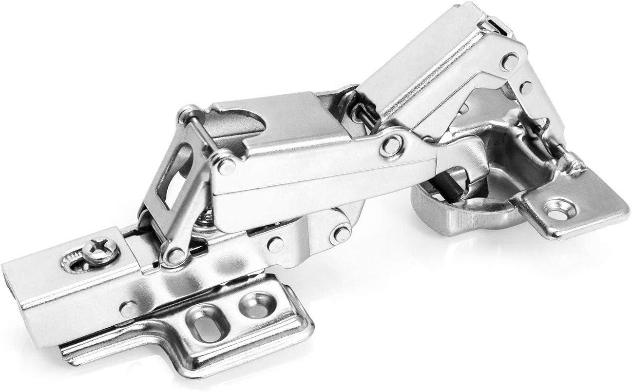 QWORK® 165 graden opschroefscharnier, verborgen scharnier, meubelscharnier van vernikkeld staal, 4 stuks