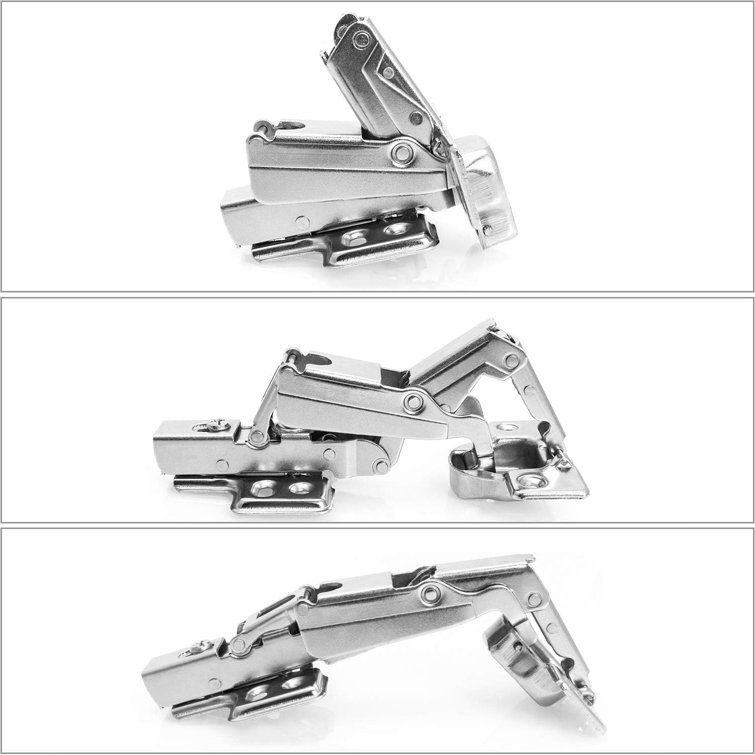 QWORK® 165 graden opschroefscharnier, verborgen scharnier, meubelscharnier van vernikkeld staal, 4 stuks