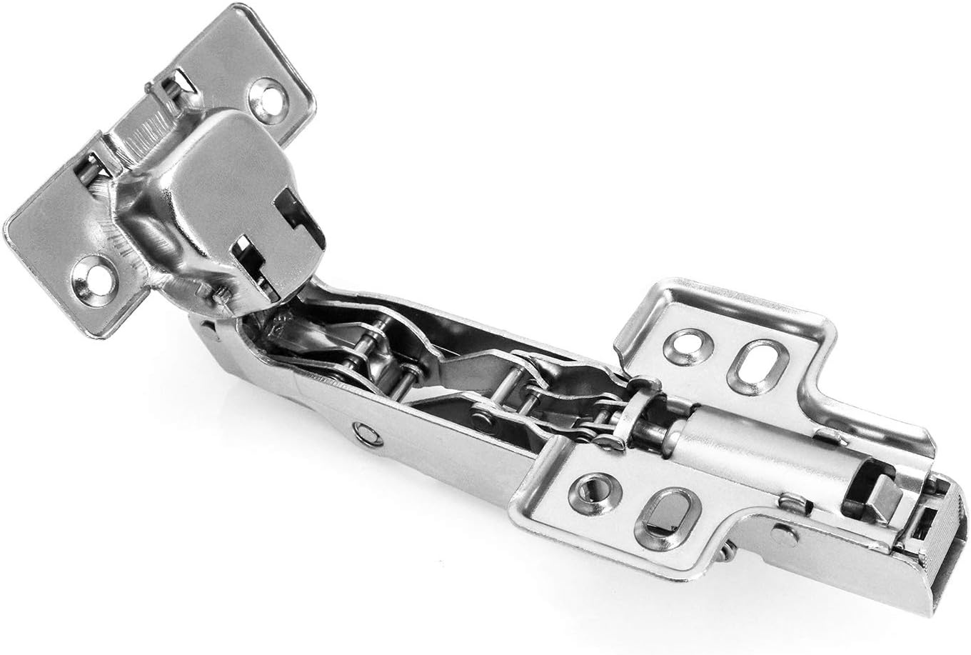 QWORK® 165 graden opschroefscharnier, verborgen scharnier, meubelscharnier van vernikkeld staal, 4 stuks