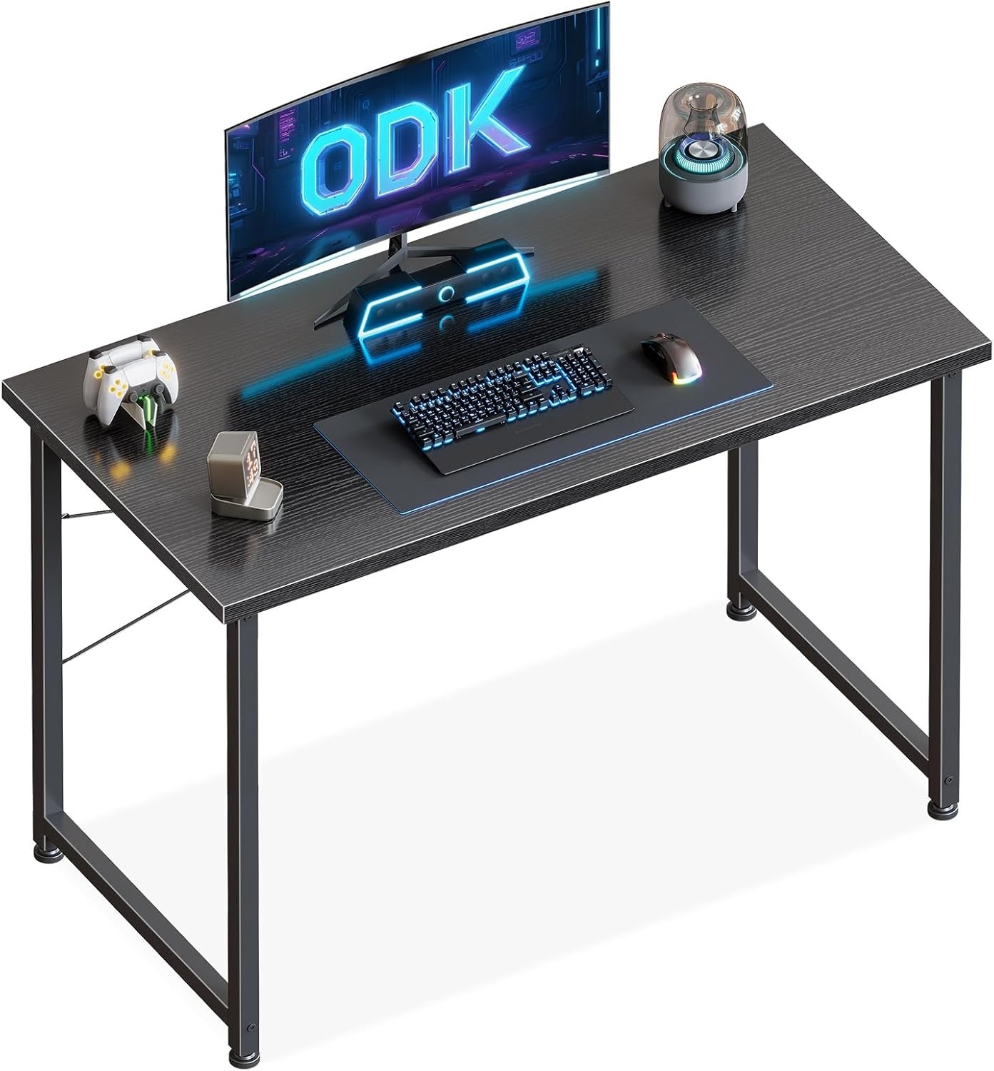 ODK Bureau voor computer, 100x48cm Bureau voor Kantoor, Bureaus Geschikt voor Slaapkamers en Woonkamers, Noir