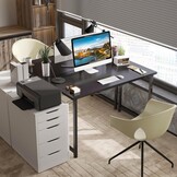 ODK Bureau voor computer, 100x48cm Bureau voor Kantoor, Bureaus Geschikt voor Slaapkamers en Woonkamers, Noir