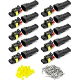 QWORK® 10 stuks auto connector waterdicht, connector 2 pin, kabel connector plug, voor auto vrachtwagen motorfiets - Maat 2 pin