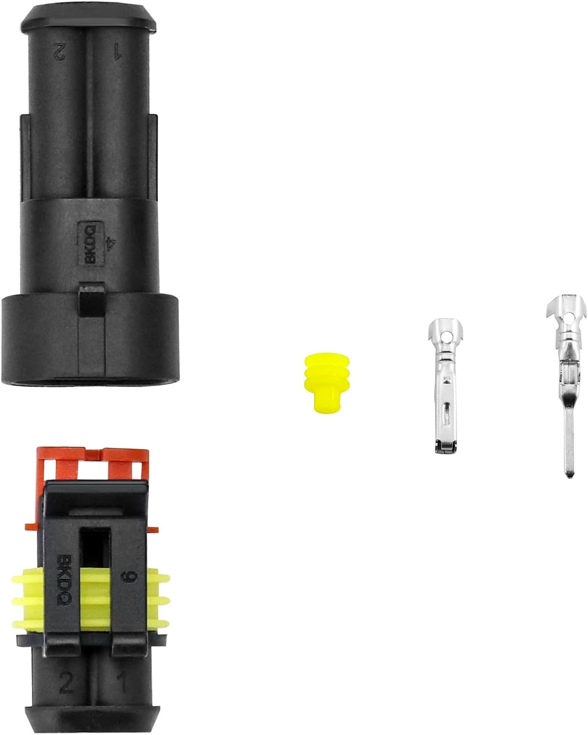 QWORK® 10 stuks auto connector waterdicht, connector 2 pin, kabel connector plug, voor auto vrachtwagen motorfiets - Maat 2 pin