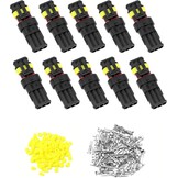 QWORK® 10 stuks auto connector waterdicht, connector 2 pin, kabel connector plug, voor auto vrachtwagen motorfiets - Maat 2 pin