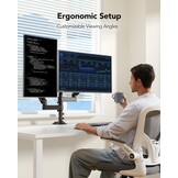 HUANUO Dubbele Monitorsteunen Pasvorm 13"-32" LCD/LED scherm, Twin 360 ° Rotatie Hoogteverstelbare Gasveer Arm Stand, 2 Bevestigingsopties, VESA 75/100