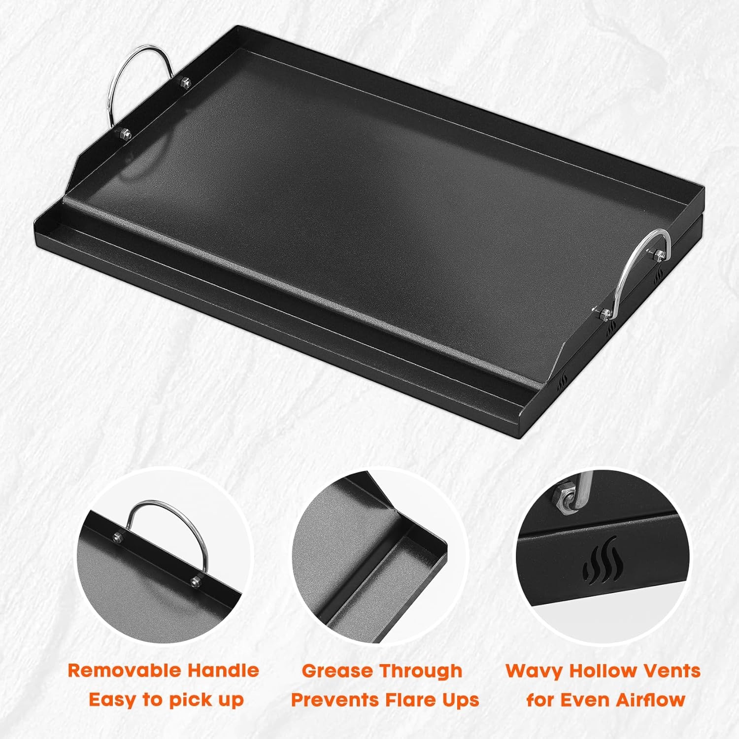 Universele Grillplaat 63,5x41cm - Anti-aanbak - Nu 29% Korting!