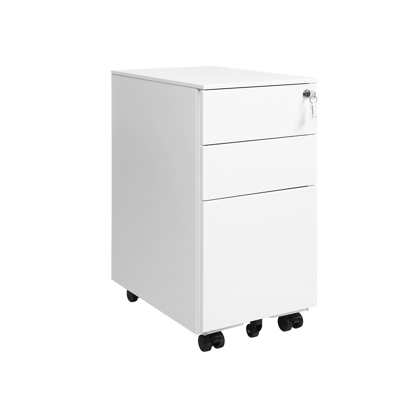 Mobiele Archiefkast Wit - 3 Laden & Slot - 34% Korting