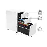 Mobiele Archiefkast Wit - 3 Laden & Slot - 34% Korting