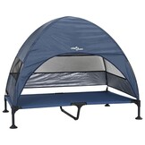 vidaXL Verhoogd Hondenbed Marineblauw 127 x 81 x 108 cm Stof en Staal