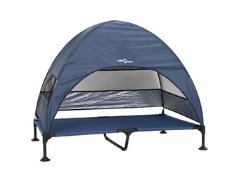vidaXL Verhoogd Hondenbed Marineblauw 127 x 81 x 108 cm Stof en Staal
