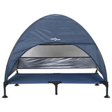 vidaXL Verhoogd Hondenbed Marineblauw 127 x 81 x 108 cm Stof en Staal