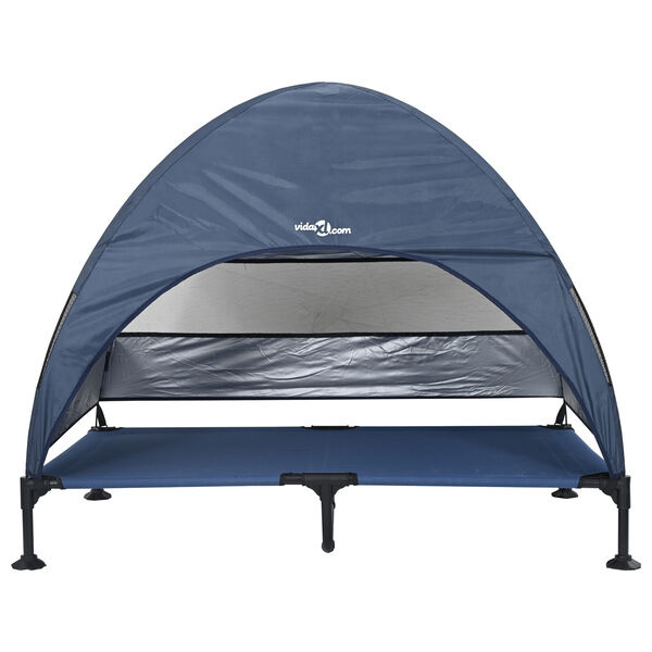 vidaXL Verhoogd Hondenbed Marineblauw 127 x 81 x 108 cm Stof en Staal